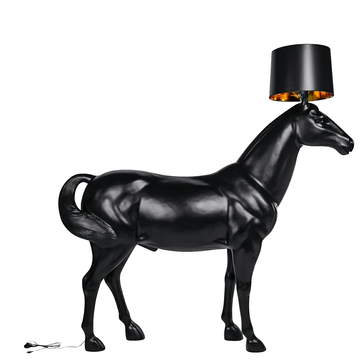 lampa podłogowa koń czarna